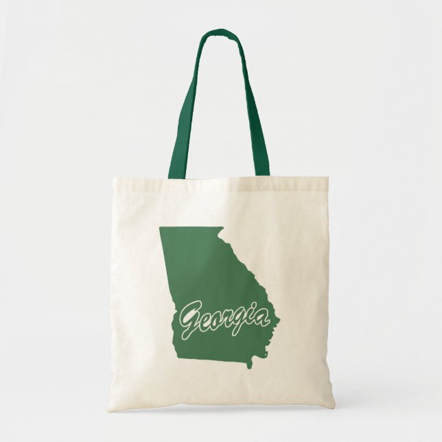 Forest Green State Of Georgia Shape Tote Bag (Front)