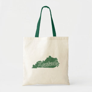 Forest Green State Of Kentucky Shape Tote Bag
