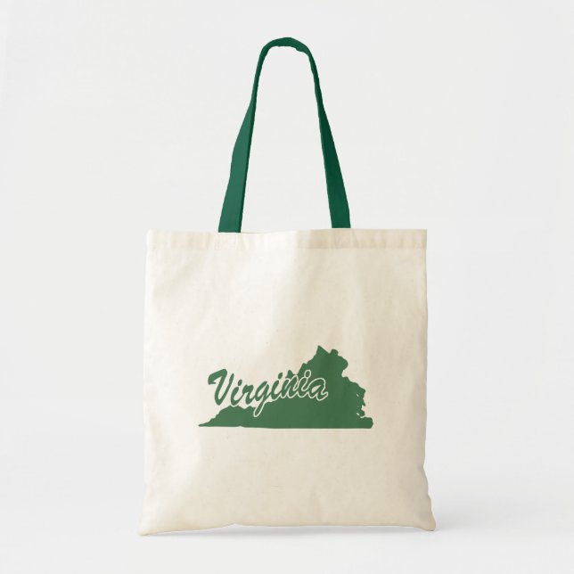 Forest Green State Of Virginia Shape Tote Bag (Front)