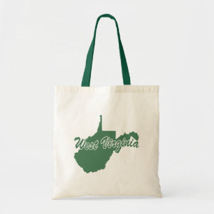 Forest Green State Of West Virginia Shape Tote Bag