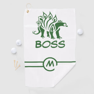 Forest Green Stegosaurus Spiked Dinosaur Golf Towel