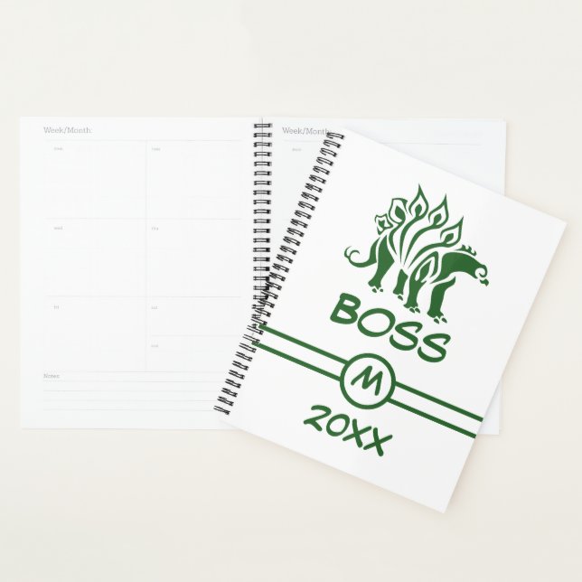 Forest Green Stegosaurus Spiked  Dinosaur  Planner (Display)