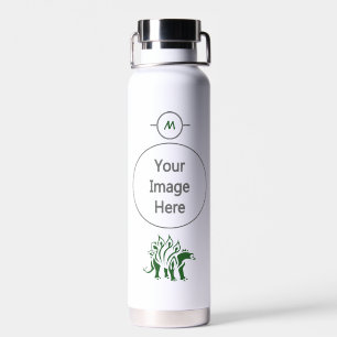 Forest Green Stegosaurus Spiked Dinosaur Water Bottle