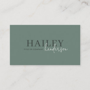 Forest Green Stylish QR Code  Business Card