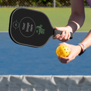 Forest Green Styracosaurus with Tribal War Paint Pickleball Paddle
