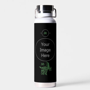 Forest Green Styracosaurus with Tribal War Paint Water Bottle