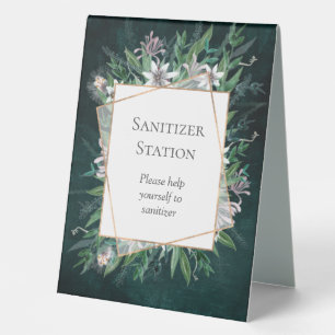 Forest green Summer sanitizer station Table Tent S