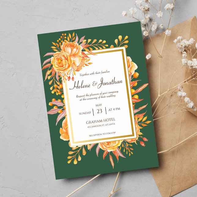 Forest Green Terracotta Rustic Elegant Wedding Invitation (Forest Green Terracotta Rustic Elegant Wedding Invitation)