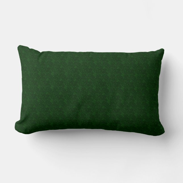 Forest Green Texture Print Lumbar Pillow (Front)