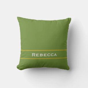 Forest Green Vintage Solid Colour Plain Monogram Cushion