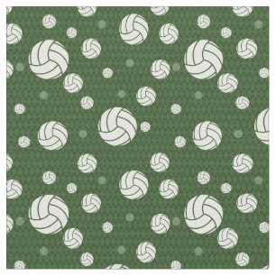 Forest Green Volleyball Chevron Patterned Fabric