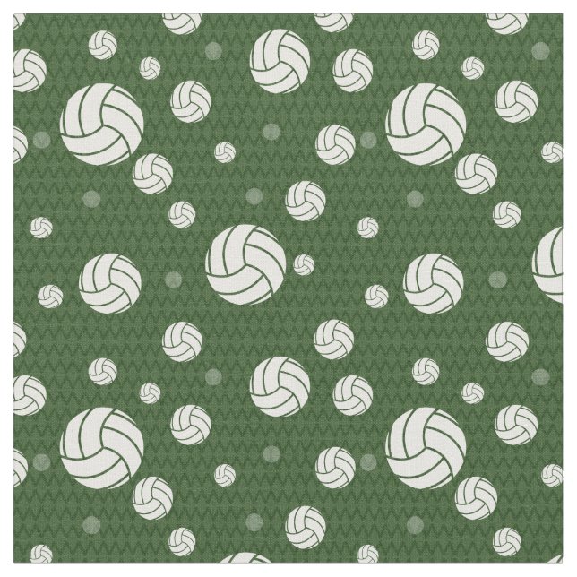 Forest Green Volleyball Chevron Patterned Fabric (Close Up)