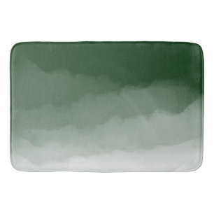 Forest Green Watercolor Ombre (green/white) Bath Mat