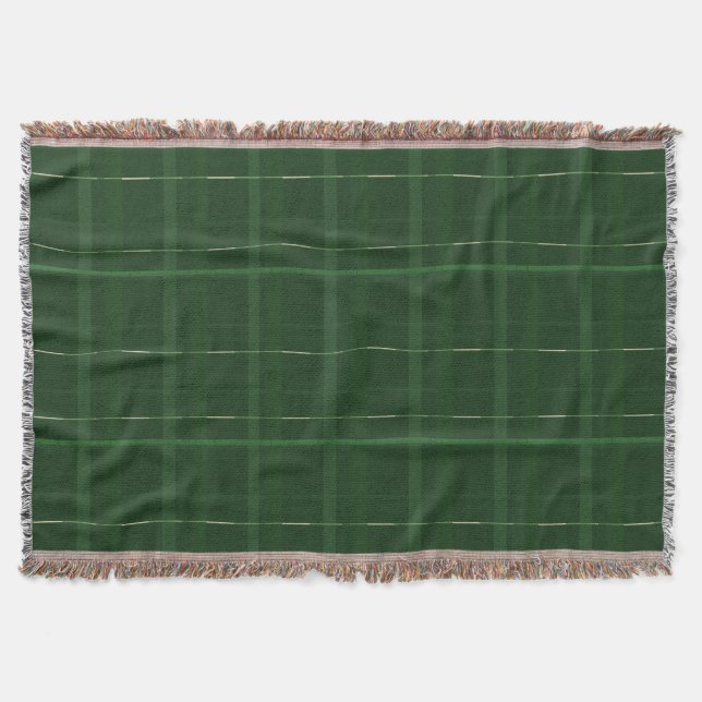 Forest Green  Window Pane Check Throw Blanket (Front)