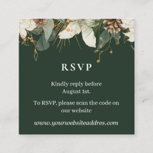 Forest green winter botanical watercolor enclosure card
