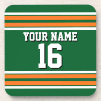 Forest Green with Orange White Stripes Team Jersey