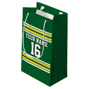 Forest Green with Yellow White Stripes Team Jersey Small Gift Bag