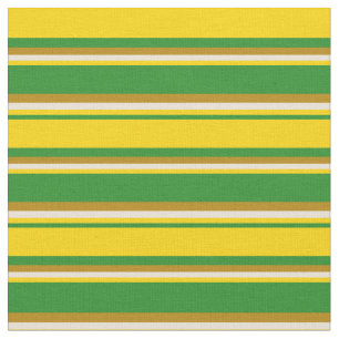 Forest Green, Yellow, Bisque & Dark Goldenrod Fabric