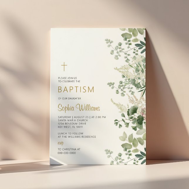 Forest Greenery Baptism Invitation (Creator Uploaded)