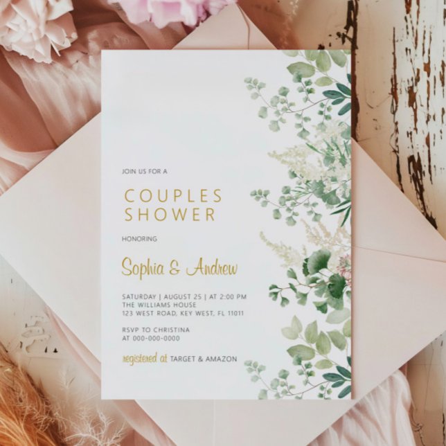 Forest Greenery Couples Shower Invitation (Creator Uploaded)