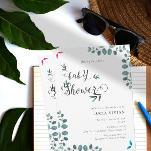 Forest Greenery Eucalyptus Baby Shower Invitation