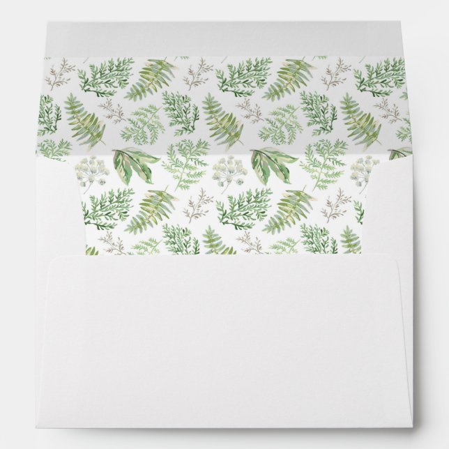 Forest Greenery Pattern Envelope (Back (Bottom))