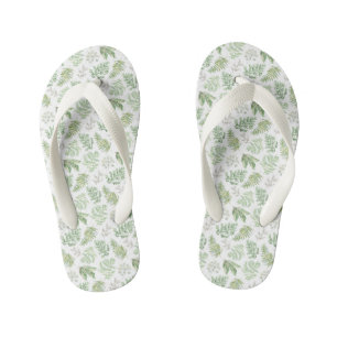Forest Greenery Pattern Kid's Thongs