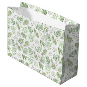 Forest Greenery Pattern Large Gift Bag