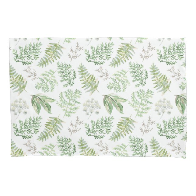 Forest Greenery Pattern Pillowcase (Front-Left)