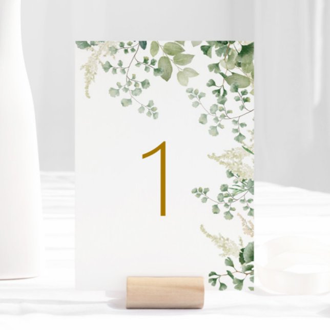 Forest Greenery Table 1 Wedding Table Number (Creator Uploaded)