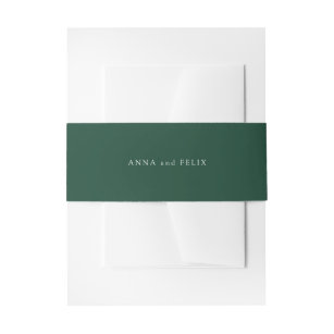Forest GreenPersonalized Wedding Invitation Belly Band