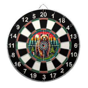 Forest Grizzly with Target Overlay Dartboard