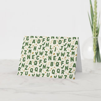 Forest Grove Dark Green Artisan Alphabet Card