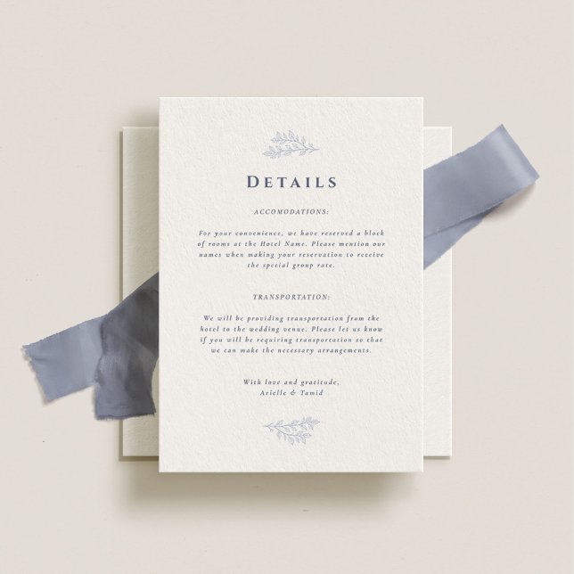 Forest Grove Dusty Blue Wedding Details Enclosure Card (Creator Uploaded)