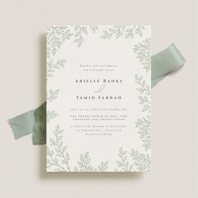Forest Grove Sage Green Wedding Invitation (Creator Uploaded)