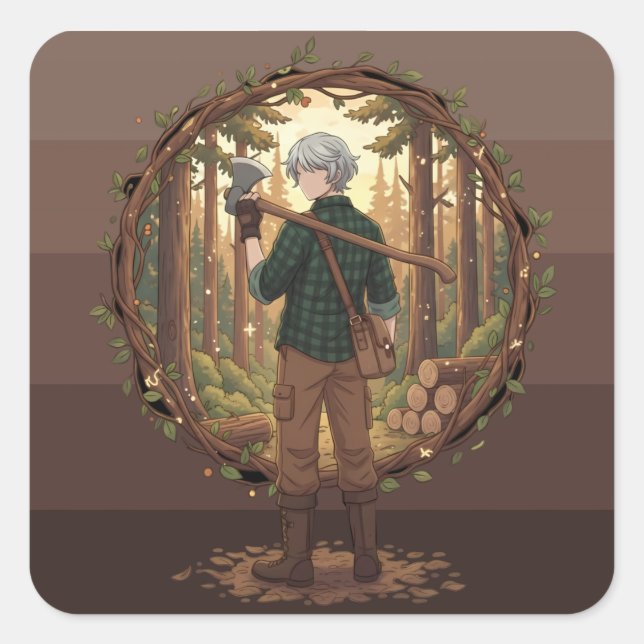 Forest Guardian Anime Square Sticker (Front)