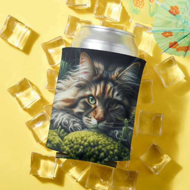 Forest Guardian Feline Can Cooler (In Situ Summer)