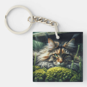 Forest Guardian Feline Key Ring