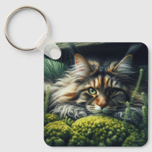 Forest Guardian Feline Key Ring