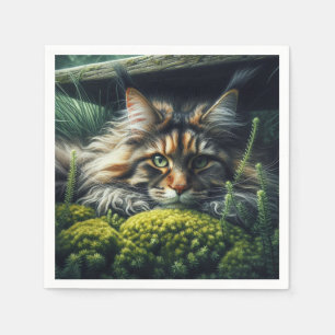 Forest Guardian Feline Napkin