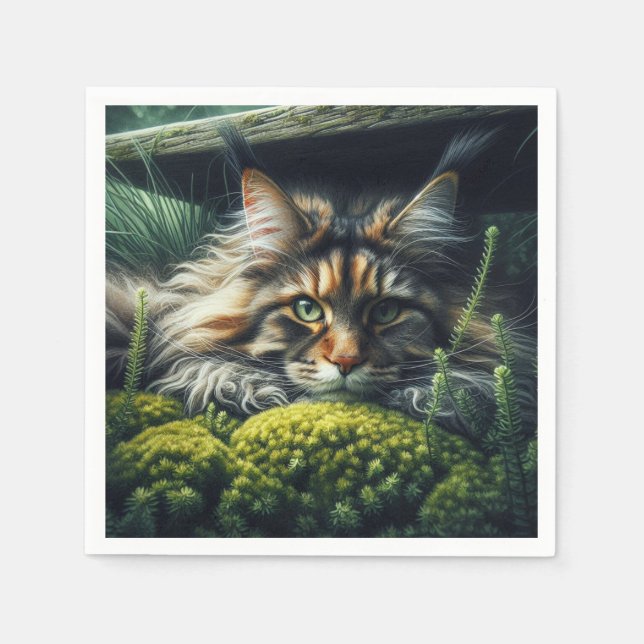 Forest Guardian Feline Napkin (Front)