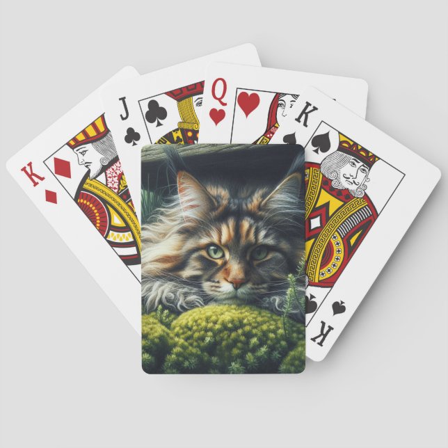 Forest Guardian Feline Playing Cards (Back)