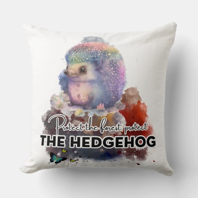 Forest Guardian Hedgehog Cushion (Front)