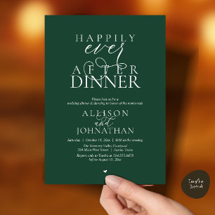 Forest Happily Ever After Dinner Modern Wedding Invitation