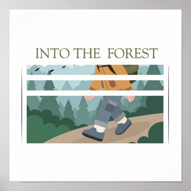 Forest Hiking Adventure – Nature Explorer Design Poster (Front)