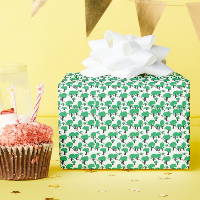 Forest Hilly landscape minimal Wrapping Paper (Birthday Party)