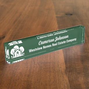 Forest Home Real Estate Company Custom Realtor Nameplate