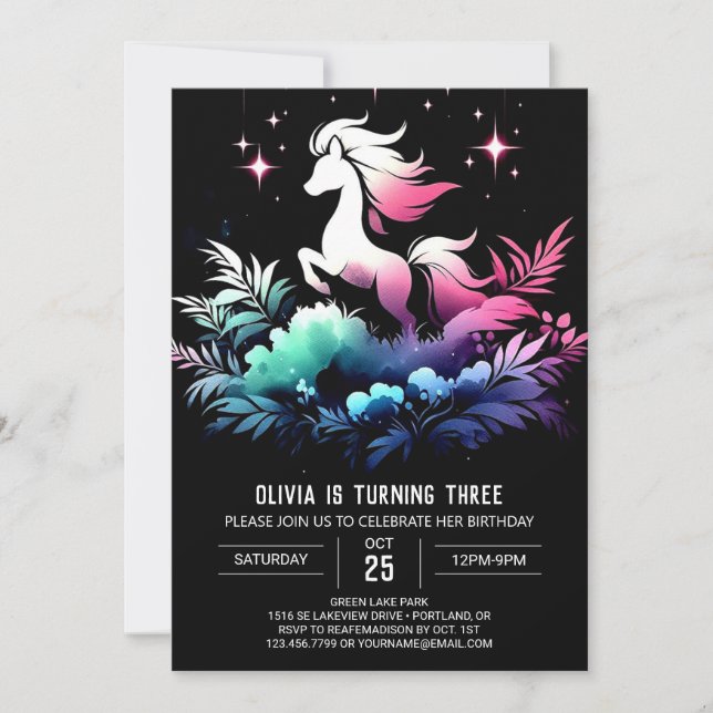 Forest Horse Birthday  Invitation (Front)