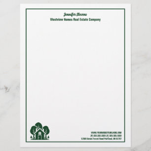 Forest House Real Estate Company Custom Realtor Letterhead
