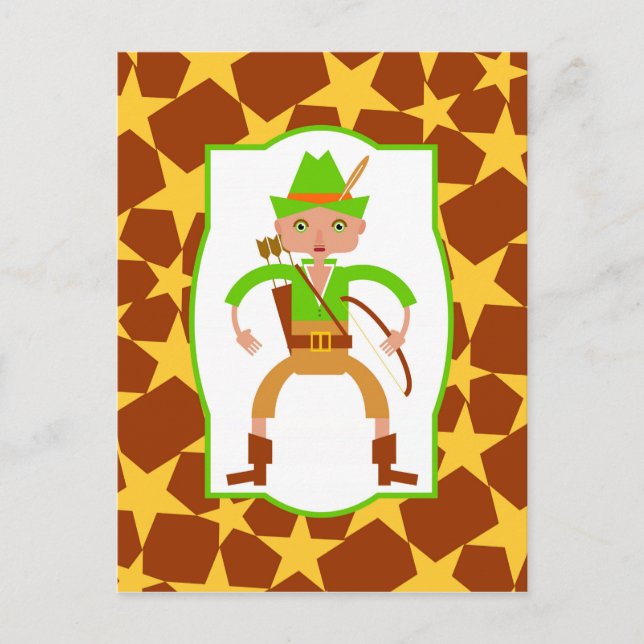Forest hunter adventurer boy  postcard (Front)